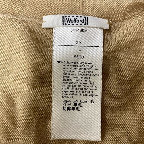 Wolford Wool Silk Beige Open Front Cardigan Sweater Size XS - Picture 3 of 5